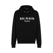 Balmain Logo Hoodie Black, Herr