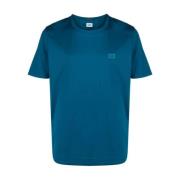 C.p. Company Blått Logotyp Bomull T-shirt Blue, Herr