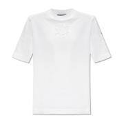 Moncler T-shirt med logotyp White, Dam