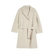 Max Mara Bältad ullkappa - Arona Beige, Dam