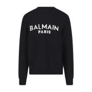 Balmain Logo Tröja Black, Herr