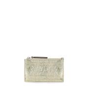 Tory Burch Gyllene Metalliskt Läderkortshållare Beige, Dam