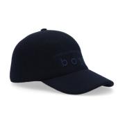 Comme des Garçons Marinblå Ull Logo Broderad Hatt Blue, Herr