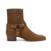 Saint Laurent Bruna Läder Ankelboots Brown, Herr