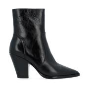 Michael Kors Svart Läder Texan Boot - Dover Modell Black, Dam