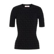 Valentino Garavani Svart Iconographe Crew Neck Sweater Black, Dam