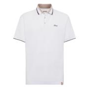 Boggi Milano Organisk bomullsblandad Piqué Polo Shirt White, Herr