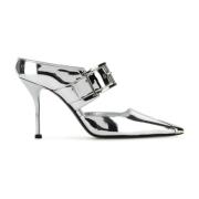 Alexander McQueen Silver Punk Pumps Gray, Dam