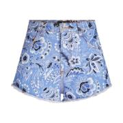 Etro Blå Shorts med 3,5 cm Klack Blue, Dam