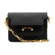 Marni Svart Läder Micro Trunk Crossbody Väska Black, Dam