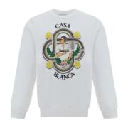 Casablanca Logo Sweatshirt, Bomull, Långa ärmar White, Herr