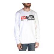 Diesel Herr Logo Print Sweatshirt White, Herr