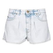 Pinko Snow Wash Denim Shorts Blue, Dam