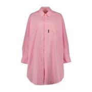Palm Angels Långärmad skjortklänning Pink, Dam