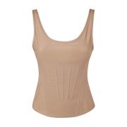 Mugler Ärmlös Statement Top Brown, Dam