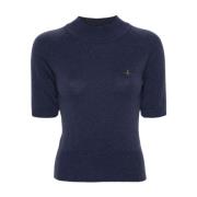 Vivienne Westwood Indigo Blå Ull-Kashmir Blandad Stickad Top Blue, Dam