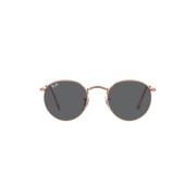 Ray-Ban Rb3447 Solglasögon Runda Metall Rose Guld Polariserad Runda Me...