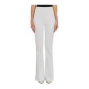 Elisabetta Franchi Stretch Crepe Palazzo Byxor White, Dam