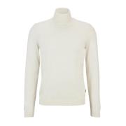 Hugo Boss Slim Fit Ull Turtlenecktröja White, Herr