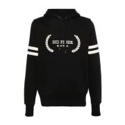 Tommy Hilfiger Svart Laurel Monotype Hoodie Black, Herr