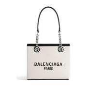 Balenciaga Duty Free Liten Canvas Tote Bag Beige, Dam