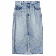 Isabel Marant Étoile Denim Midi Kjol med Hög Midja och Framslits Blue,...