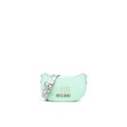 Love Moschino Grön Mint Axelväska med Logo Plaque Green, Dam