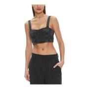 Tommy Jeans Återvunnen Bomull Bustier Top Black, Dam