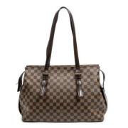 Louis Vuitton Vintage Pre-owned Tyg axelremsvskor Brown, Dam