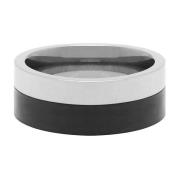 Nialaya Men's Titanium and Carbon Fiber Band Ring Multicolor, Herr