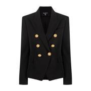 Balmain Svart dubbelknäppt blazer Black, Dam