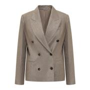 Brunello Cucinelli Elegant Dam Blazer Brown, Dam