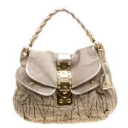 Miu Miu Pre-owned Pre-owned Canvas handvskor Beige, Dam