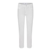 Cambio Mjuka Cropped Byxor med Sprund - Piper Short Kit White, Dam