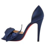 Christian Louboutin Pre-owned Pre-owned Satin klackskor Blue, Dam