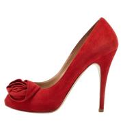 Valentino Vintage Pre-owned Mocka klackskor Red, Dam