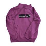 Calvin Klein Tryckt Logotyp Hoodie - Stilfull Damtröja Purple, Dam