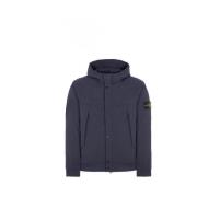 Stone Island Blå huvtröja med vattenfritt färgsystem Blue, Herr