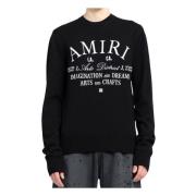 Amiri Svart Arts District Crewneck Tröja Black, Herr