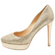 Jimmy Choo Pre-owned Pre-owned Tyg klackskor Yellow, Dam