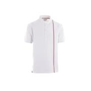 Thom Browne Vit Jerseybomullspolo med Tricolor Detalj White, Herr