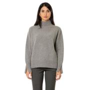 Vanisé Cashmere Turtleneck Tröja - Mellangrå Gray, Dam