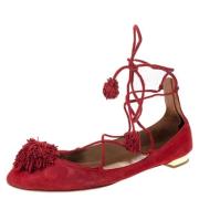 Aquazzura Pre-owned Pre-owned Mocka lgskor Red, Dam