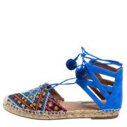 Aquazzura Pre-owned Pre-owned Raffia lgskor Blue, Dam