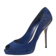 Dior Vintage Pre-owned Mocka klackskor Blue, Dam