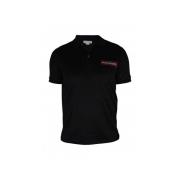 Alexander McQueen Svart Polo Skjorta med Logo Patch Black, Herr