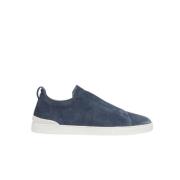 Ermenegildo Zegna Blå Triple Stitch Slip-On Sneakers Blue, Herr