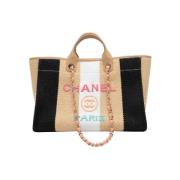 Chanel Vintage Pre-owned Canvas totevskor Beige, Dam