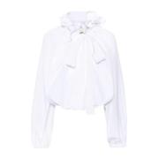 Patou Vit Ruffle Ärm Topp White, Dam