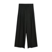 By Malene Birger Wide Trousers Black, Dam